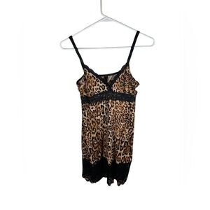 Marilyn Monroe Leopard Print Camisole with Black Lace Trim